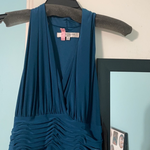 Evan Picone Teal Cocktail Wedding Dress - Picture 1 of 6